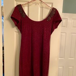 Free People Plum Beaded backless dress